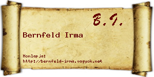 Bernfeld Irma névjegykártya